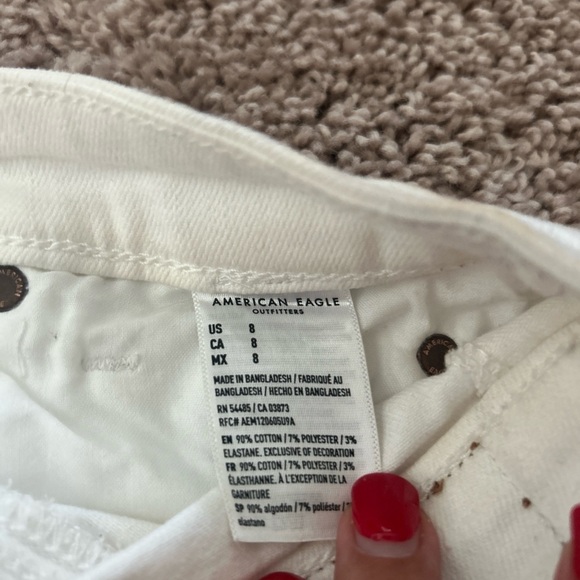 American eagle outfitters shortie shirts high waisted White Denim Shorts sz8 - Picture 6 of 7